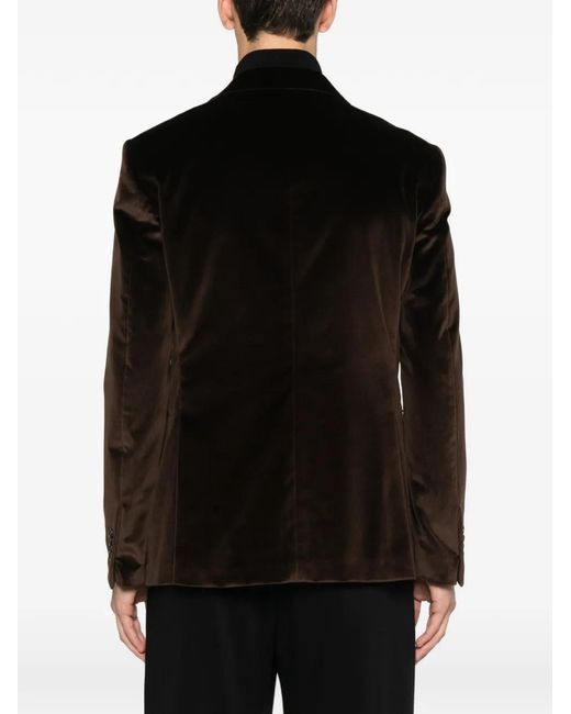 Tagliatore Black Notch-Lapel Pocket Blazer for men