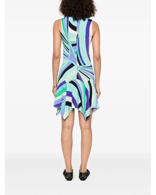 Emilio Pucci Blue Abstract-Print Dress