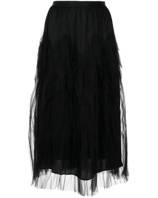 JNBY Black Tulle High-Waist Skirt