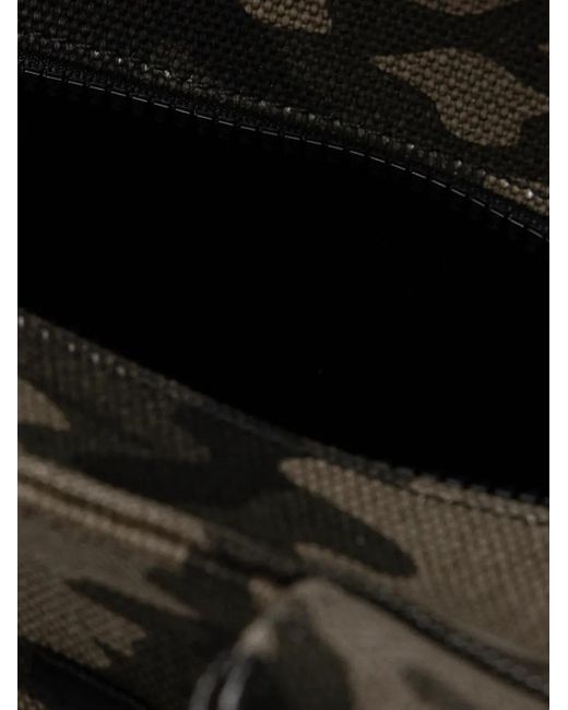 DKNY Black Camouflage Logo-Patch Tote Bag