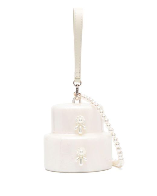 Simone Rocha White Cake Bead-chain Mini Bag