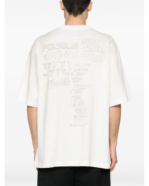 Maison Mihara Yasuhiro T-Shirt im Distressed-Look in White für Herren