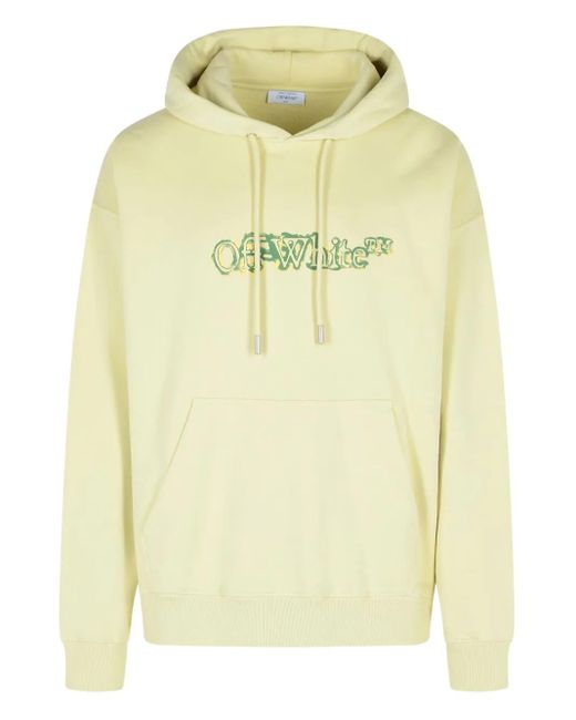 Off-White c/o Virgil Abloh Yellow 'Cloudy Arrow' Ivory Cotton Sweatshirt for men