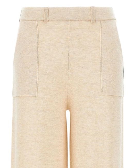 Kangra White Ribbed-Edge Palazzo Pants