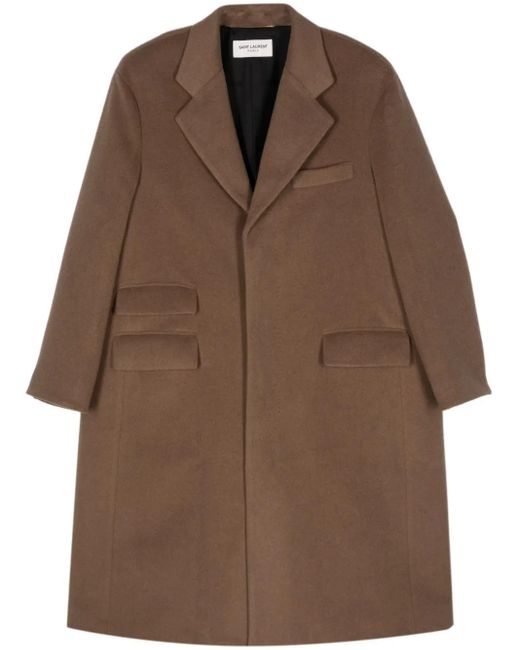 Saint Laurent Brown Oversized Wool Coat