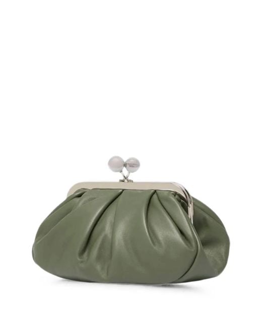 Weekend by Maxmara Green Small Pasticcino Leather Clutch Bag