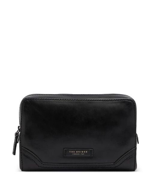 The Bridge Black Matteo Leather Clutch Bag for men
