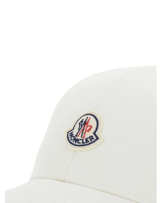 Moncler White Logo-Patch Baseball Cap for men