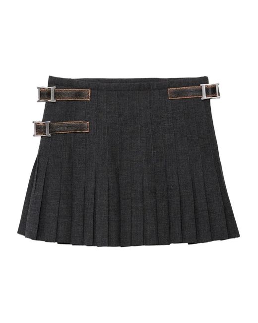 Prada Wollen Mini-Rok in het Black