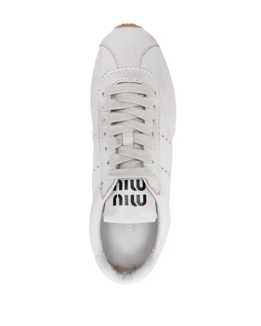 Miu Miu White Leder Sneaker Nappa