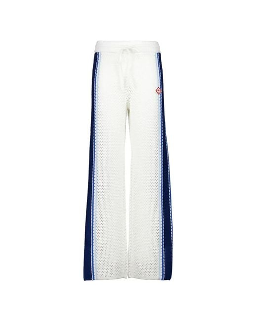 Casablanca Blue Mesh-Stripe Track Pants