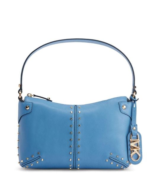 Michael Kors Blue Studded Leather Shoulder Bag