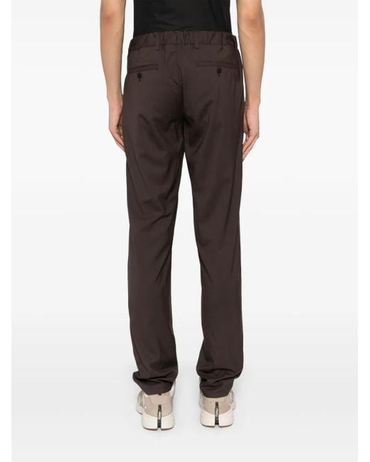 Fedeli Brown Virgin-Wool Straight-Leg Trousers for men