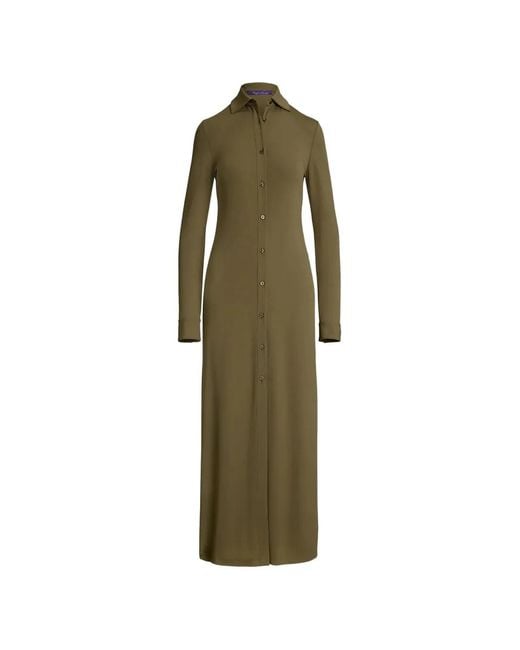 Ralph Lauren Green Robe-Chemise À Boutonnière