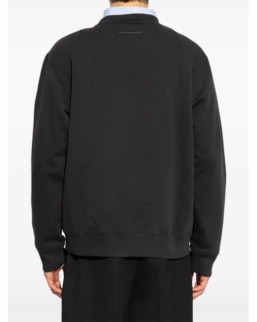MM6 by Maison Margiela Black Printed Sweatshirt for men