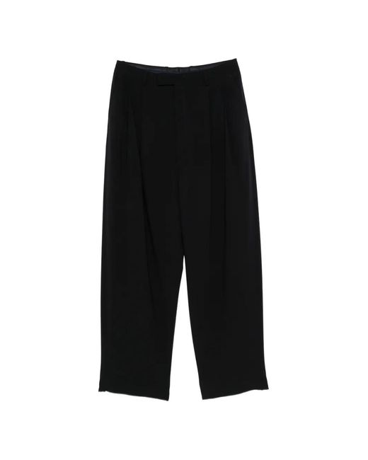 Giorgio Armani Black Pleated Wide-Leg Trousers for men