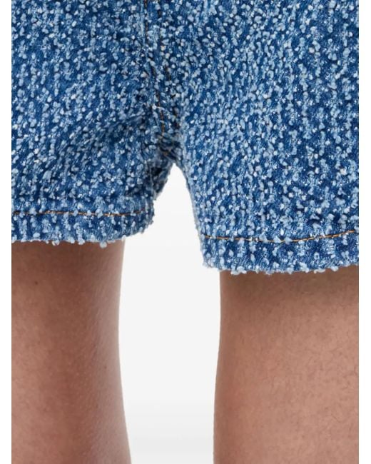 Ganni Blue Logo Patch Shorts
