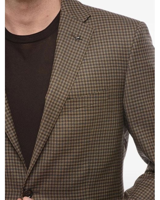 Corneliani Brown Checked Wool Blazer for men