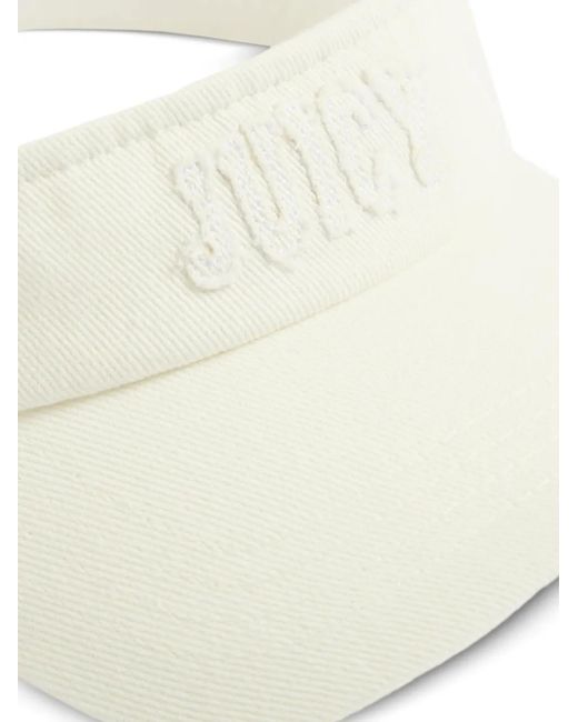 Juicy Couture White Logo-Embroidered Denim Visor