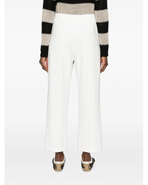 Liviana Conti White Pressed-Crease Elasticated Trousers