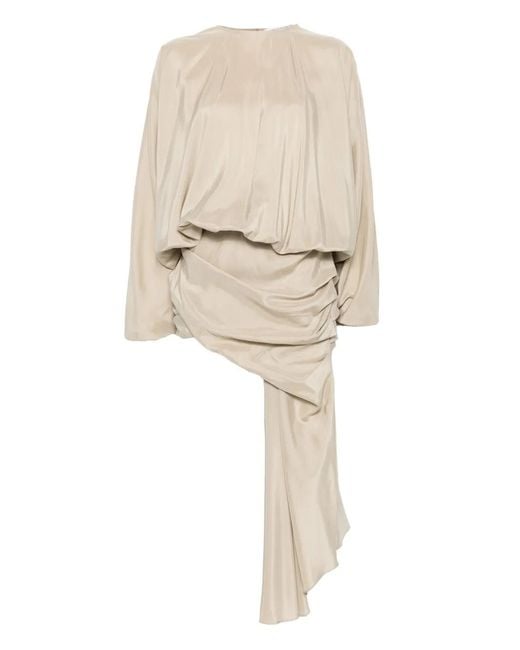 Christopher Esber Natural Draped Silk Dress
