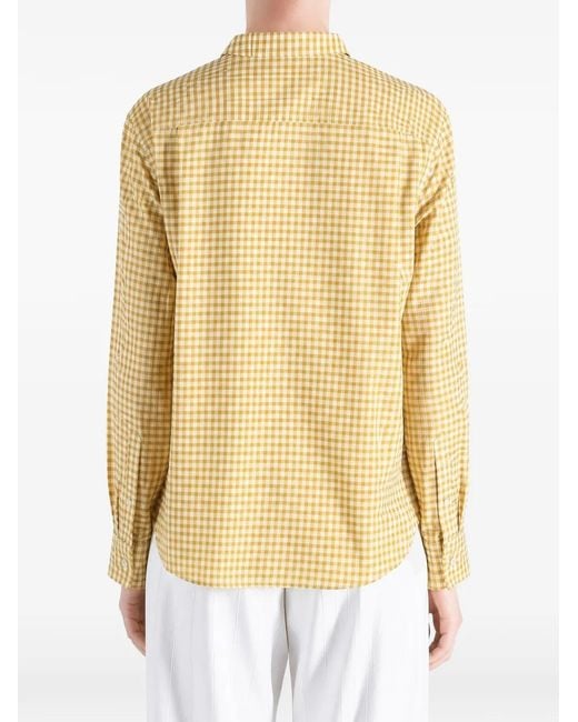 Auralee Natural Airy Gingham-Check Shirt