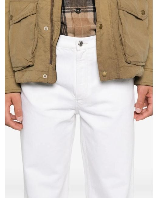 A.P.C. White Straight-Leg Trousers for men