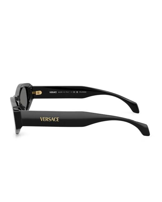 Versace Black Geometric-Frame Sunglasses