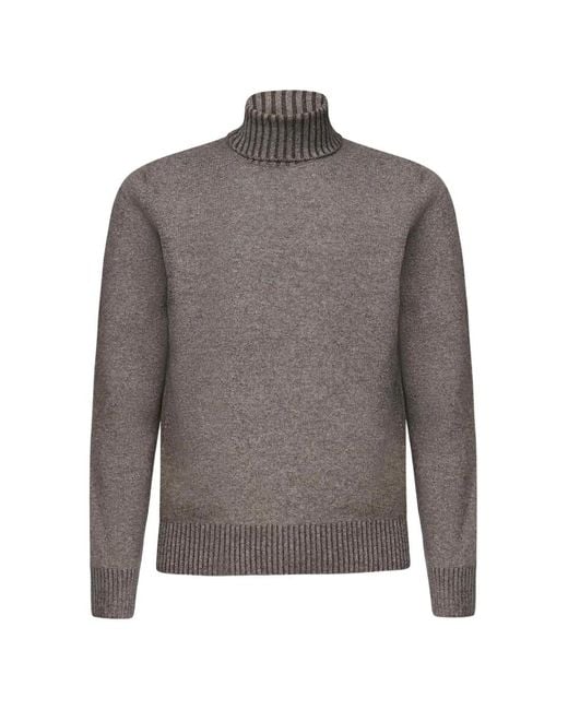 Galiana Gray Pull Côtelé À Col Roulé for men