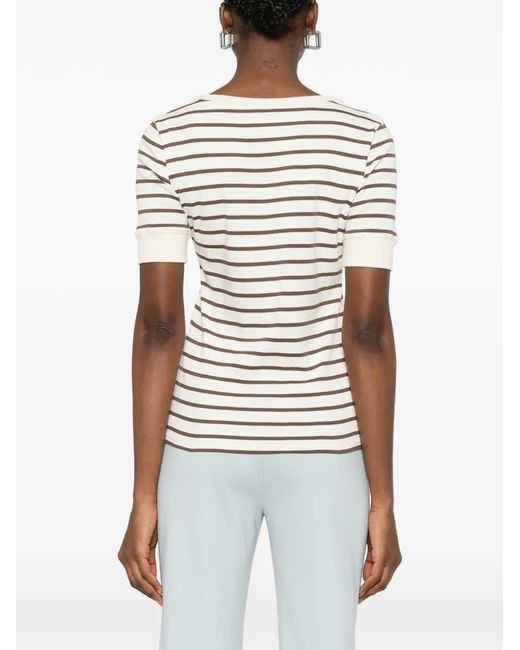 A.P.C. White Striped T-Shirt