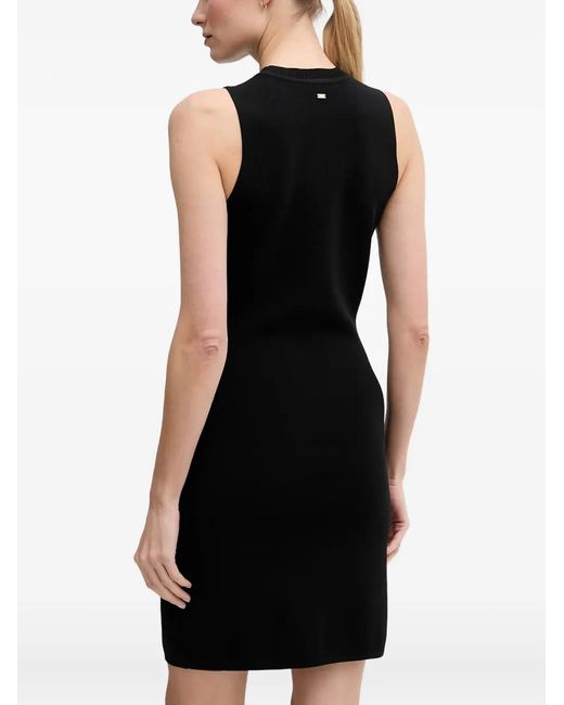 GAUDI Black Ribbed-Knit Sleeveless Mini Dress