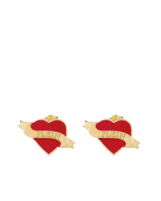 Philipp Plein Red Valentine Earrings