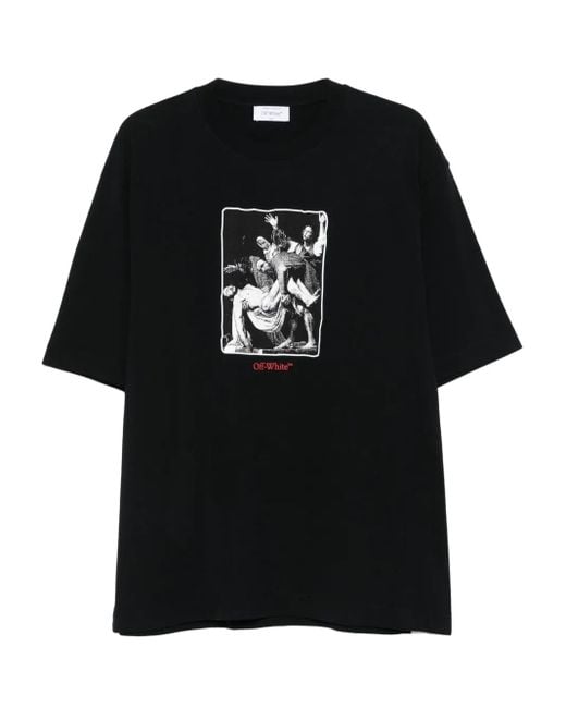 Off-White c/o Virgil Abloh Black Graphic-Print T-Shirt for men