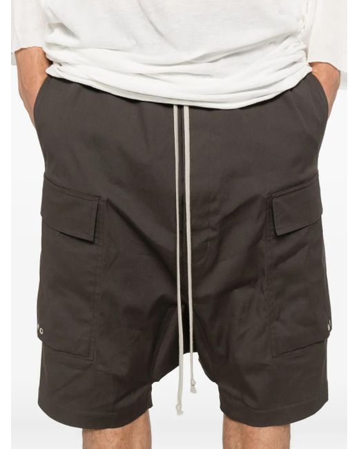 Rick Owens Black Drawstring Cargo Shorts for men