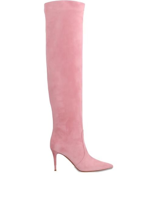 Botas altas Hansen de ante con tacón de 90 mm Gianvito Rossi de color Pink