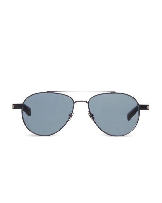 Saint Laurent Blue Pilot-Frame Sunglasses for men
