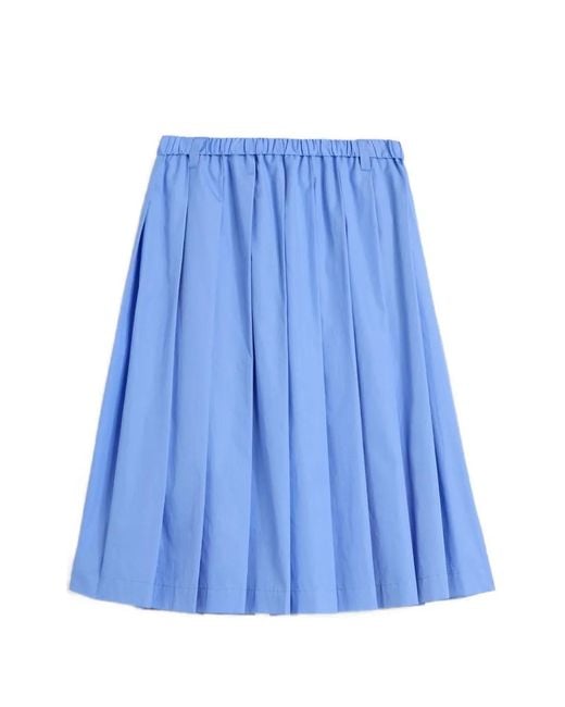 Aspesi Blue Pleated Elasticated Skirt