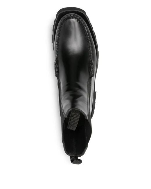 Hereu Black Leather Chelsea Boots for men