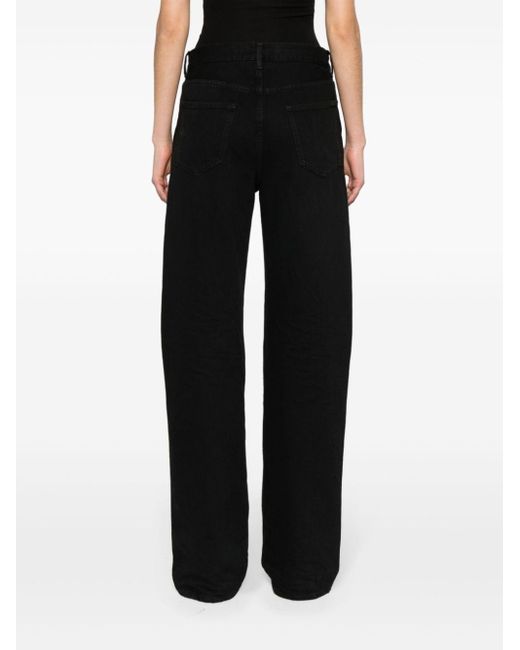 Saint Laurent Straight Katoenen Jeans in het Black