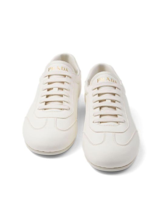 Prada White Deer Low-top Leather Sneakers for men