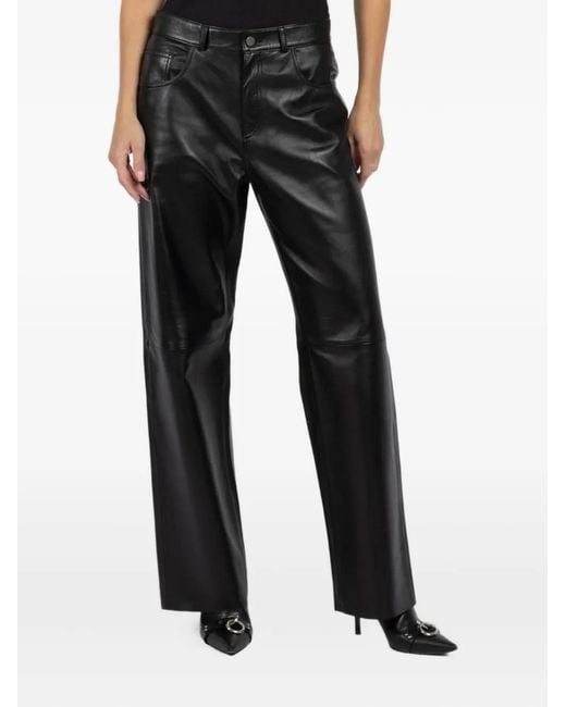 Haikure Black Leather Trousers