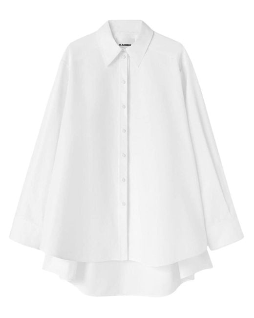 Jil Sander White Cut-out Oversized Shirt