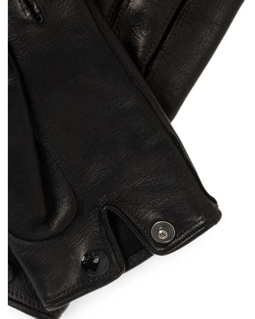 Tom Ford Black Stitched-Detail Leather Gloves for men