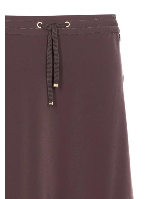 Herno Purple Elasticated-Waist Drawstring Skirt