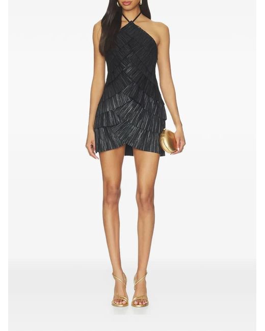 Cult Gaia Black Varsha Pleated Mini Dress