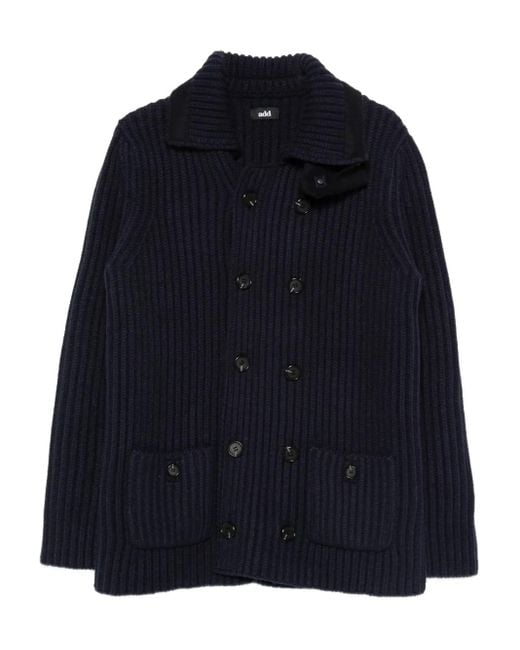 Add Blue Double-Breasted Cardigan for men