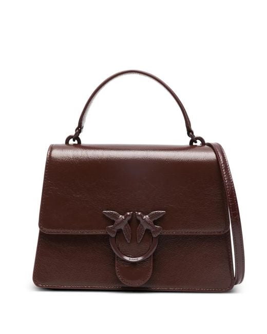 Pinko Brown Love One Logo-Plaque Tote Bag