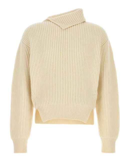 Jil Sander Gerippter Pullover in Natural für Herren