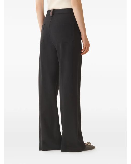 Fabiana Filippi Black Viscose Polyamide Elastane Pants