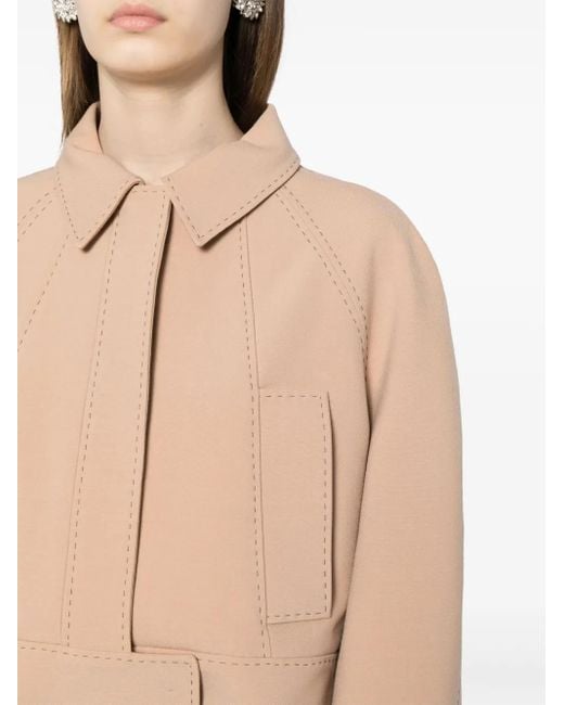Veste Crop À Coutures Contrastantes Elie Saab en coloris Natural